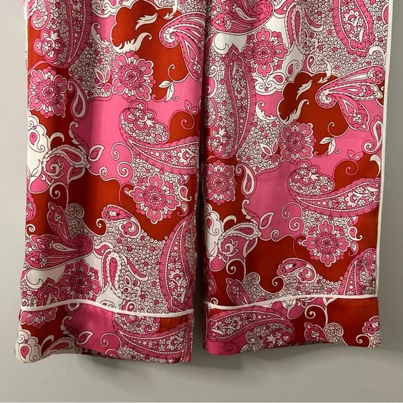 J.Crew Relaxed Wide Leg Pants in Pink Vintage Paisley - Picture 5 of 9